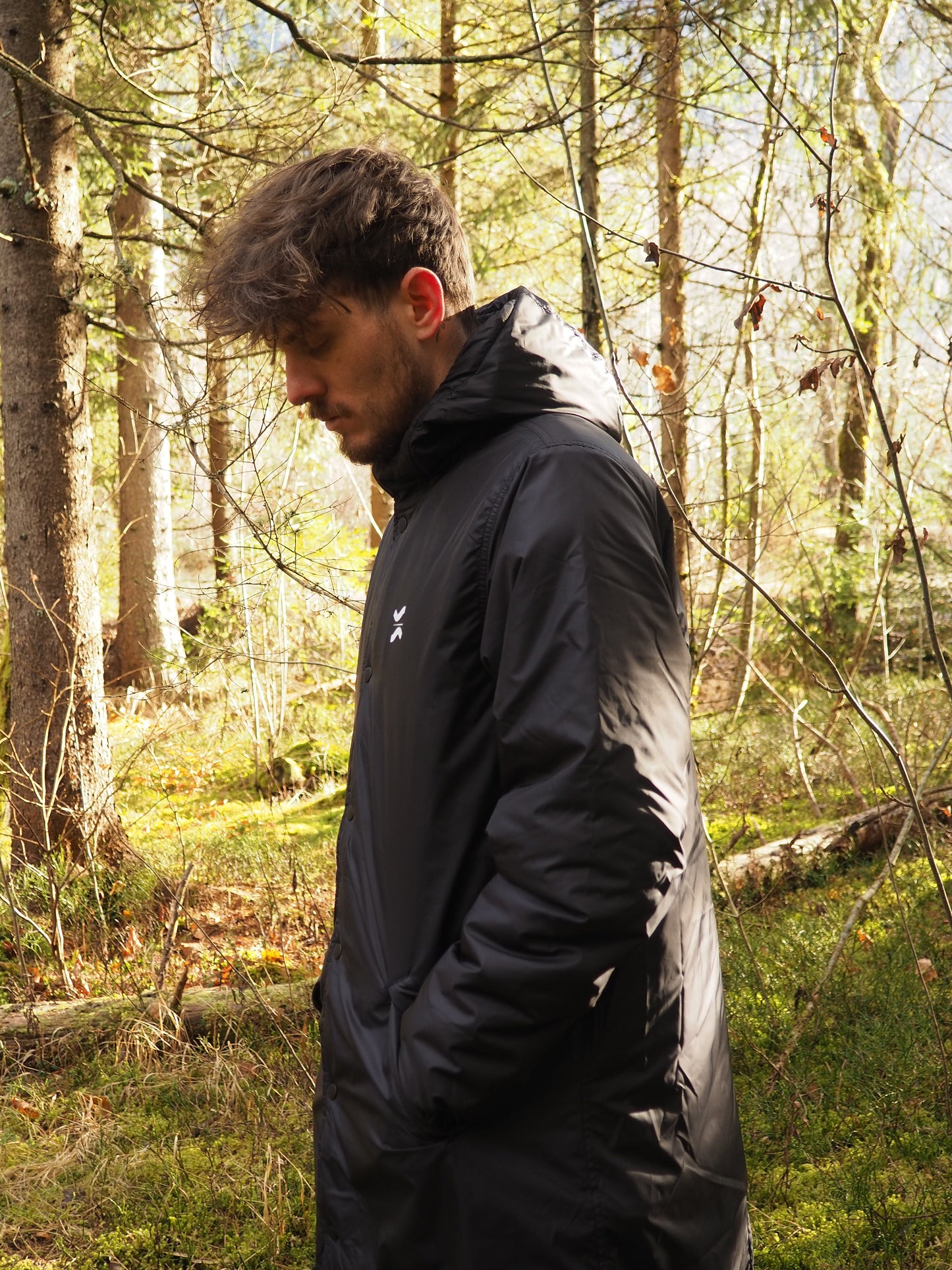 BLACK SUMMIT - Veste Longue Noire Style Parka