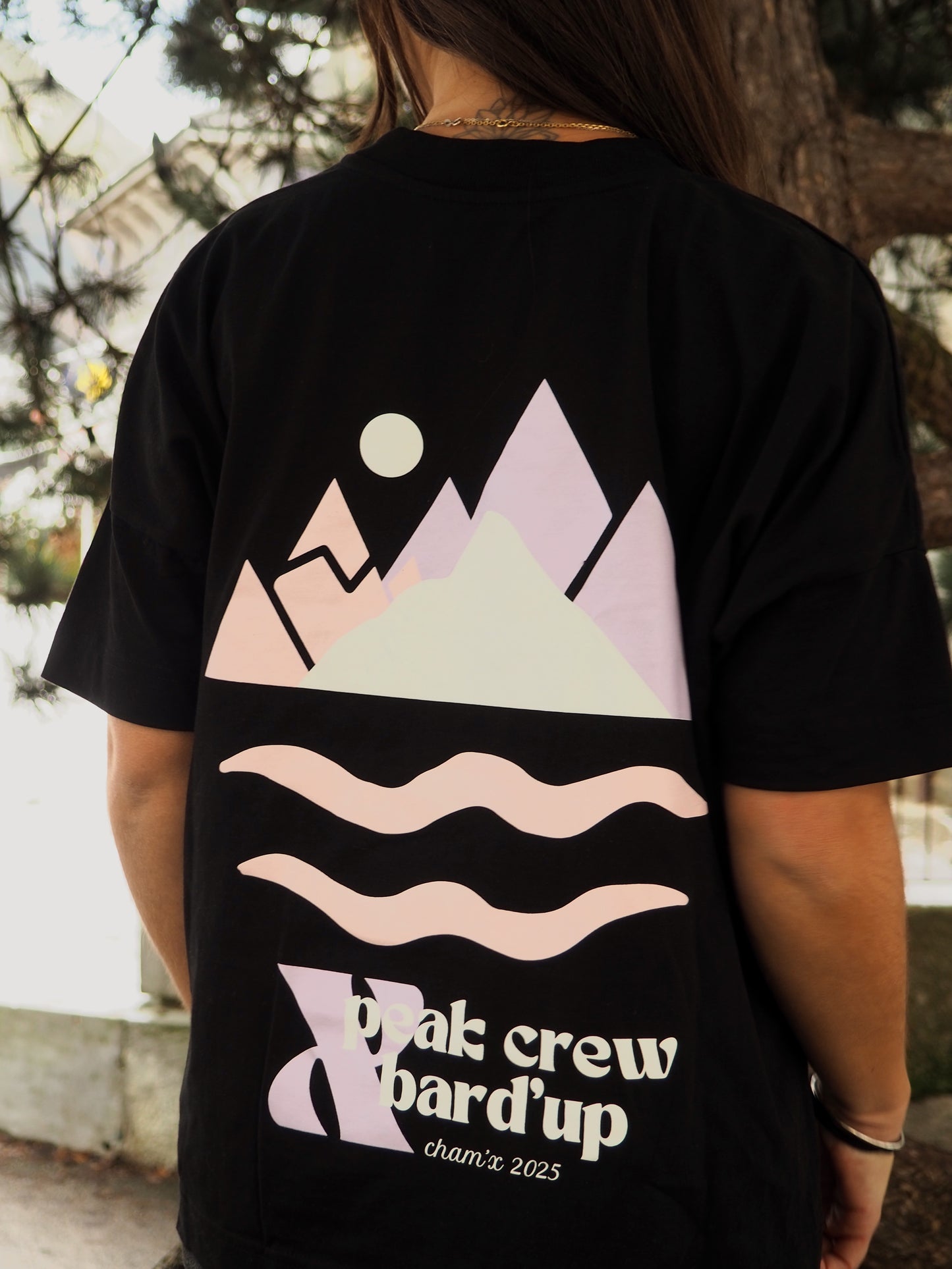 PEAK CREW x BAR'D UP - T-shirt Noir Oversize